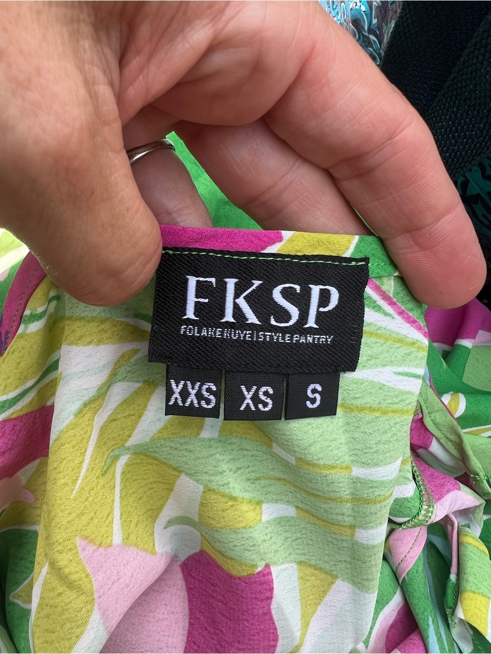 FKSP For Lake Style Pantry Tropical Floral Kaftan Maxi Dress Coverup XXS XS S - Picture 7 of 7